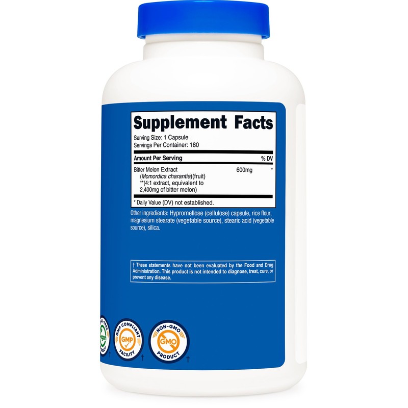 Nutricost Bitter Melon 600mg, 180 Capsules (3 Bottles)