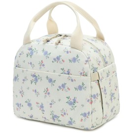 Bluboon Lunch Bag for Women Men Cute Corduroy Lunch Tote Bags Reusable Insulated Lunch Box Large Capacity Reusable Insulated Cooler for Work Picnic or Travel