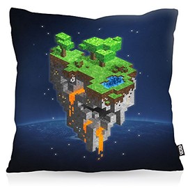 VOID Mine Tower Cushion Cover Outdoor Indoor Cube Block Game Game Cushion Size: 50 x 50 cm