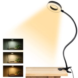 Dpower Clip on Light Reading Lights, 48 LED USB Desk Lamp with 3 Color Modes 10 Brightness, Eye Protection Book Clamp Light, 360 ° Flexible Gooseneck Clamp Lamp for Desk Headboard Video Conferencing
