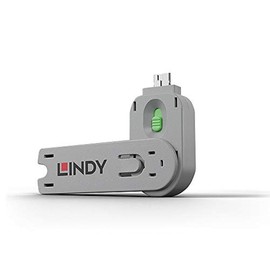 LINDY 40621 USB Type A Port Blocker Key, Green