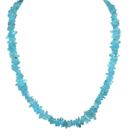 Zenergy Gems CHARGED 36" Premium Blue Apatite Crystal Necklace Tumble Polished (THE HAPPY STONE/PROTECTS AGAINST NEGATIVITY/PROMOTES CLARITY) [REIKI]