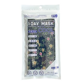 1DAY MASK COOL Normal Size FLOWER-NAV 7 Pieces per Bag Set of 2 Bags Cool Non-Woven Mask Pattern Mask
