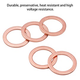 Famgee 200 Pcs Copper Washers Engine Seal Flat Ring Gasket Fastener Metric Sealing Washer Assortment Set - 9 Sizes