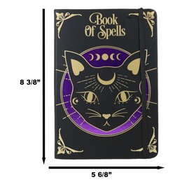Ebros Gift Mystic Mog Cat Book Of Spells Lined Pages Journal Book With Bookmark And Cord