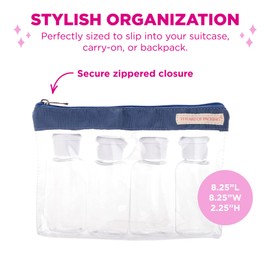 Miamica Women's Clear, Navy, 4-Piece