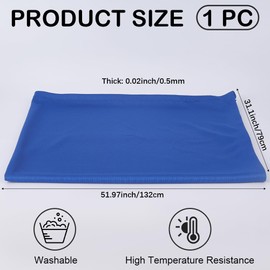 CABODYALS 31x52 Inch Royal Blue Rectangle Table Cloth Polyester Protective Insulation Fabric Iron Pressing Washable Heat Resistant Cover Decorative Tablecloth for Sewing Ironing Fabric Protector Tool