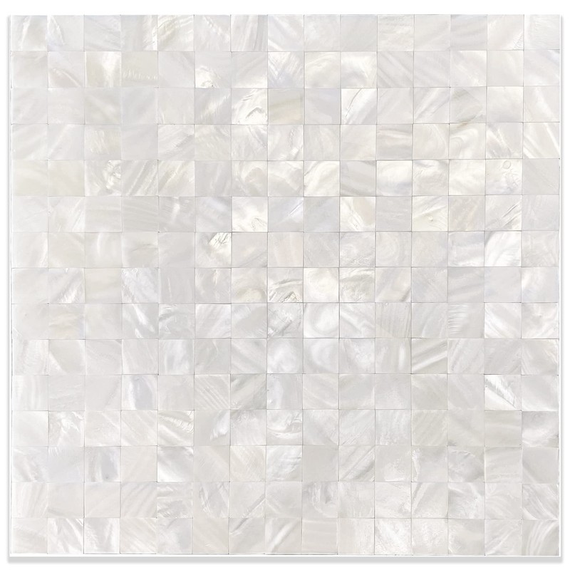 Peel and Stick Backsplash Mother of Pearl Tile, Yew &