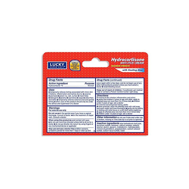 Lucky Super Soft Hidrocortisona, crema antipicazón, 0.5 onzas