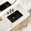 SmartSylva 21" Black Undermount Bathroom Sink, Rectangular Porcelain Ceramic Lavatory