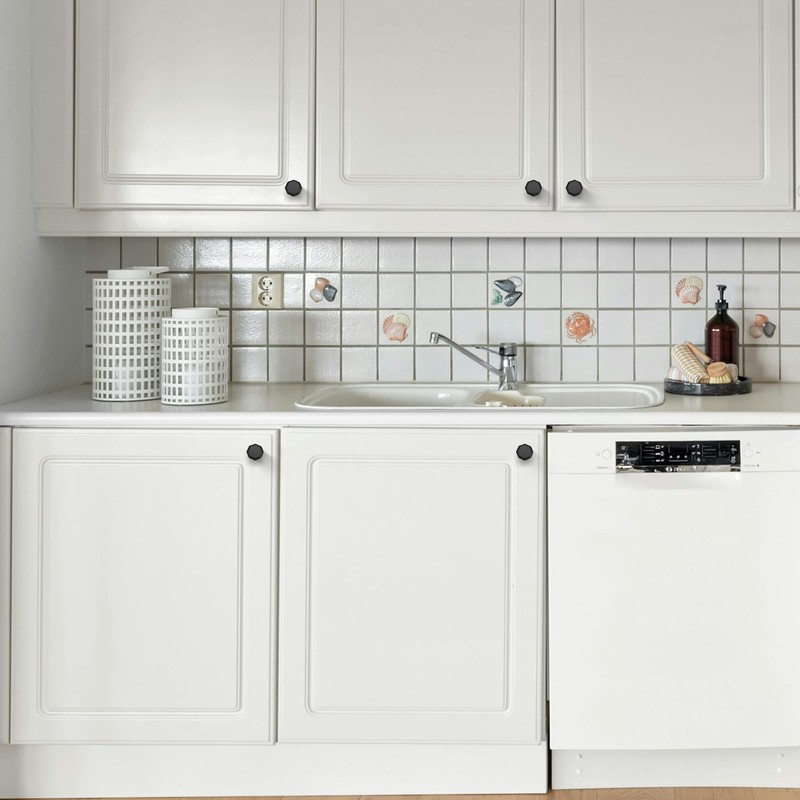 Ravinte 5 Pack Matte Black Kitchen Cabinet knobs Single Hole