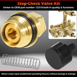 12318 Stop-Check Valve Kit Perfect for Moen Legend Monticello Icon One-Handle Tub and Shower Faucets, Similar to 131151