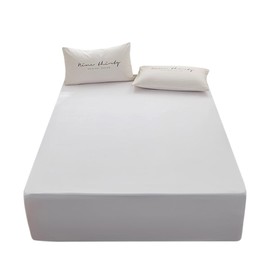 Bedding Queen Fitted Sheet Only Queen Size-Deep Pocket-Bottom Sheet-Fits 15inches Bed Matress Sheet-Soft and Microfiber-Easy Care-White