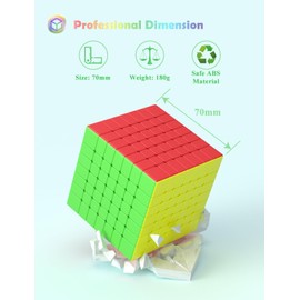 ROXENDA Speed Cube Fast Cube - Fast Smooth Turning Solid Durable & Stickerless Frosted, Best 3D Puzzle Magic Cube Toy - Turns Quicker than Original for kids Gift & Adult & Children(7x7x7 Cube)