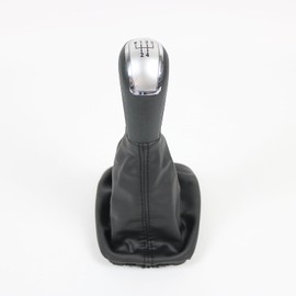 perilla de palanca de cambios de coche con funda de piel negra de 5 velocidades con maletero para Skoda Fabia MK1 2000 2001 2002 2003 2004 2005 2006 2007 2008