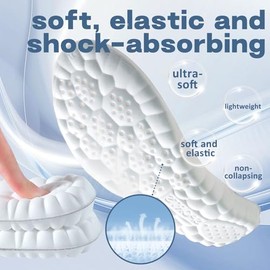 Suelas tipo nube para hombres y mujeres, plantillas para hombres y mujeres, insertos de zapatos cortables, antifatiga, absorción de golpes, alivio del