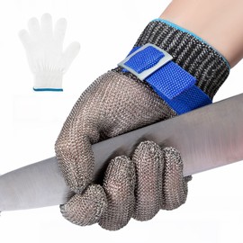 ARCLIBER Level 9 Cut Resistant Glove Stainless Steel Wire Metal Mesh Butcher Safety Work Glove for Cutting,Slicing Chopping and Peeling(Small)
