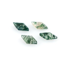 4 Pcs,10x5 MM, AURA GEMS Natural Moss Agate, Flat Step Cut, Kite Shape, Jewelry Making Supply, Chakra Energy Healing Gemstone, Real Crystal, Birthstone, Wholesale deal
