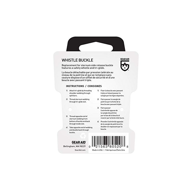 GEAR AID Whistle Buckle Kit, 3/4”