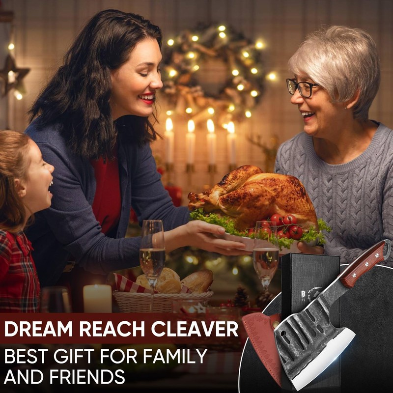 Dream Reach Meat Bone Cleaver - Knife for Meat Cutting,