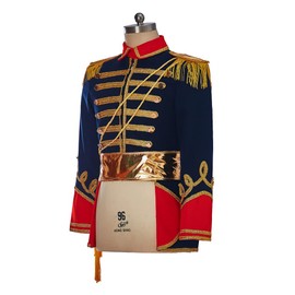 iSHOWcos Nutcracker Cosplay Costume Soldier Costume Top Jacket With Hat Medieval Military Officer Jacket Coat-A-M