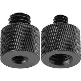 Camera Screw Conversion Adapter, Microphone Screw Adapter, 1/4 Male to 3/8 Female Adapter (1 Piece) + 3/8 Male to 1/4 Female Adapter (1), Aluminum Alloy Conversion Screw Adapter, Connection Screw, Fixing Screw, Shooting Aid Tool, Pack of 2