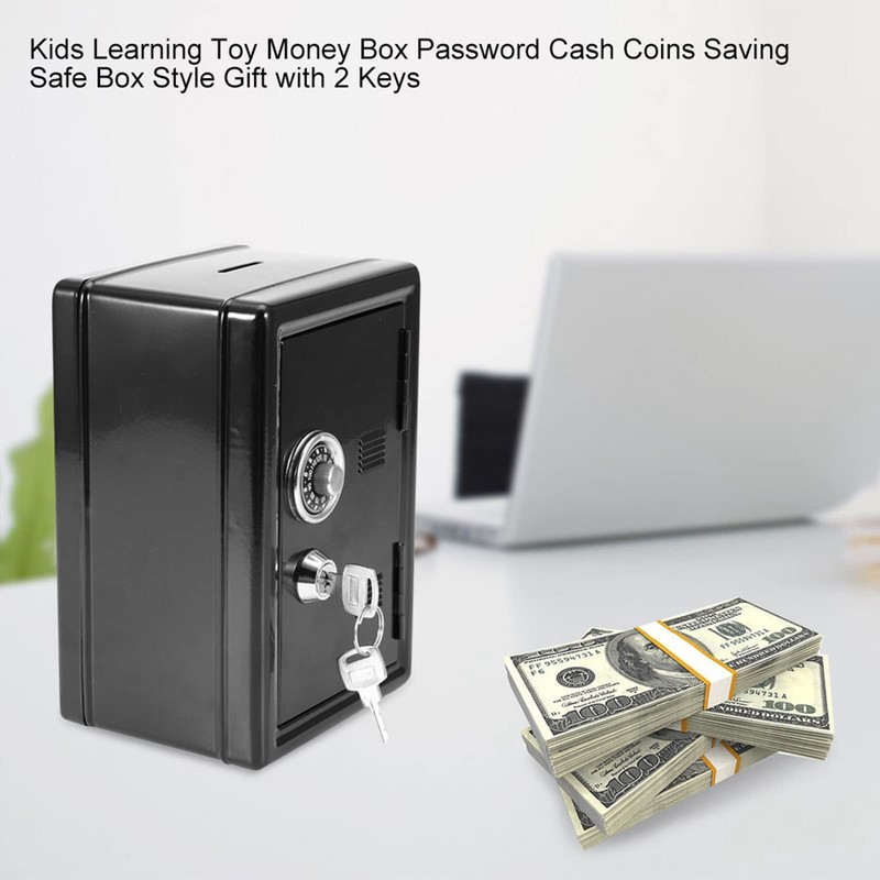 Joyzan Metal Piggy Bank, Mini Safe Coin Cash Locking Box