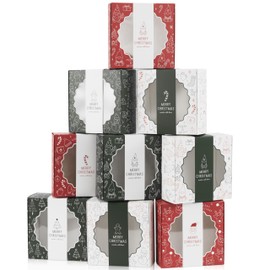 Beautiful Christmas Cookie Boxes Set Of 9 - Cute Containers Are Perfect To Share Delicious Homemade Cookies, Candy Or Cupcakes With Friends & Family - Sturdy Tins With Lids For Holiday Gift Giving