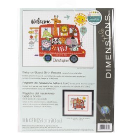 Dimensions Counted Cross Stitch Kit: Birth Record: Baby on Board, Various, One