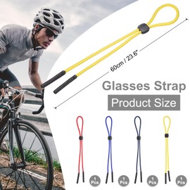 sourcing map 4pcs Glasses Strap Adjustable Sport Glasses Strap Anti-slip Sunglasses Holder Strap Eyewear Retainer Lanyards String for Men Women Children, 4 Colors