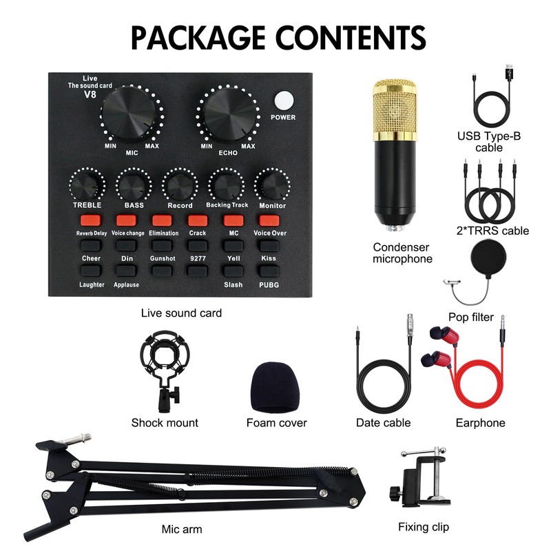 ALSO GO Podcast Equipment Bundle, BM-800 Podcast Microphone with Voice