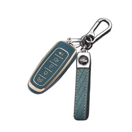 Key Fob Cover for Explorer Escape: Key Fob Shell Case Fit for Edge Expedition Focus Taurus C MAX Flex Lincoln MKT MKX MKS 2011 to 2015 | RPKEY Green & Gold Remote Protector