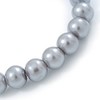Avalaya 8mm Grey Pearl Style Single Strand Bead Flex Bracelet