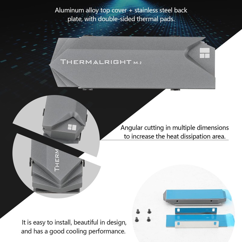 Thermalright M.2 2280 SSD Cooler, High Performance Double Side Thermal