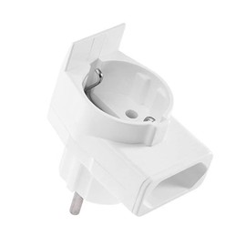Combi Duplex Plug, 1 Euro & 1 Earthing Contact Plug, without Indicator Light, White, Suitable for eWickler