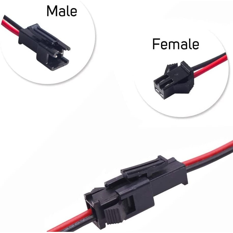 10 Pairs 2 Pin JST SM Male LED Connector Cable