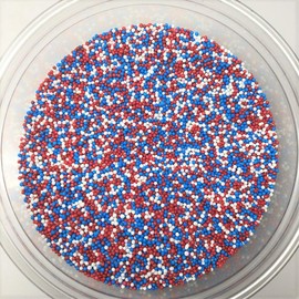 Patriotic Nonpareils Red White Blue All American Topping Sprinkles 1 pound