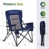 ALPHA CAMP Oversized Folding Camping Chairs High Backrest Heavy Duty