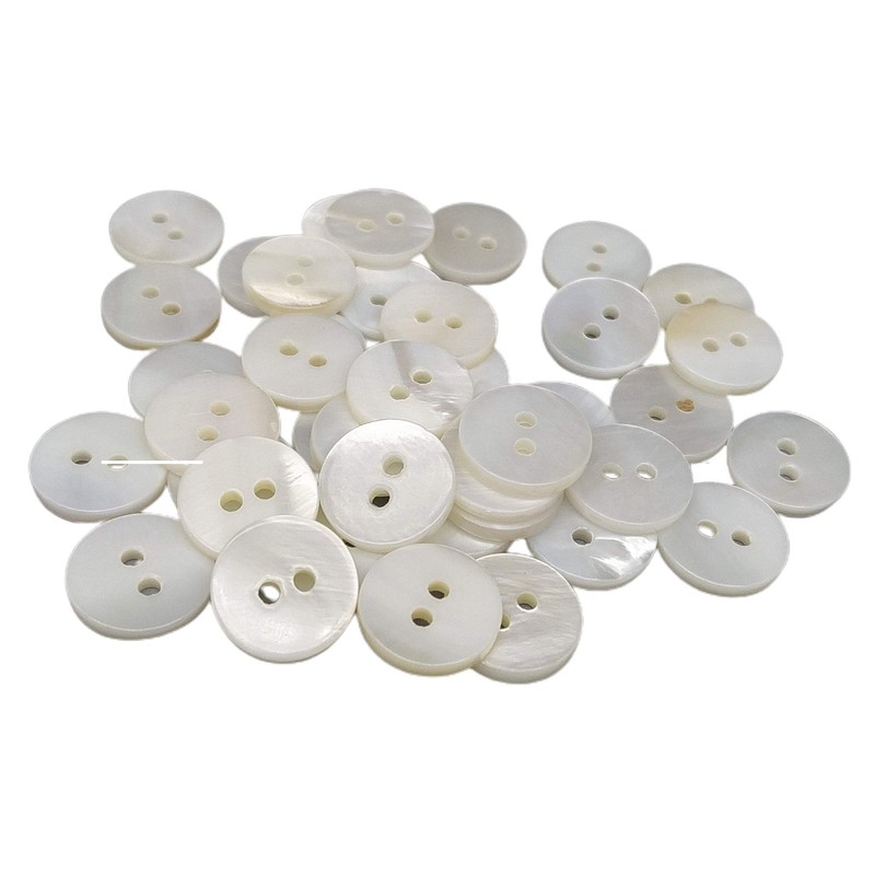 50 Nacar Natural Shell Buttons (River) – Sewing Accessories –