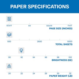 Hammermill Printer Paper, 20 lb Copy Plus, 8.5 x 11-1 Ream (500 Sheets) - 92 Bright, 105007R