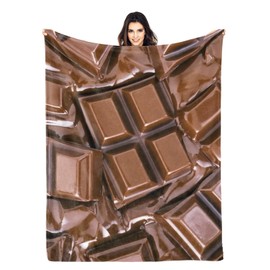 Silky Chocolate 3D Funny Realistic Food Ultra-Soft Throw Blanket 60"x50" Travel All Season Bed Sofa Dorm Decor Bedding Bedroom