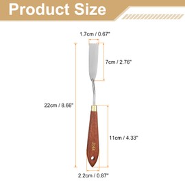 HARFINGTON 2pcs Palette Knife Painting Tool 2.68" x 0.67" Stainless Steel Teardrop Blade 8.86" Length Spatula Painting Pallet Knives with Hole Beech Wood Handle for Acrylic Canvas, Red/Silver