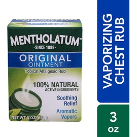 Mentholatum Original Chest Rub Ointment, White, 3 Ounce (Pack of 2) (0483)
