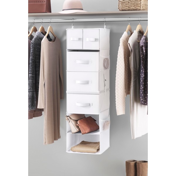 Whitmor Multi-Functional Hanging Organizer with Drawer Inserts- 5 Section -