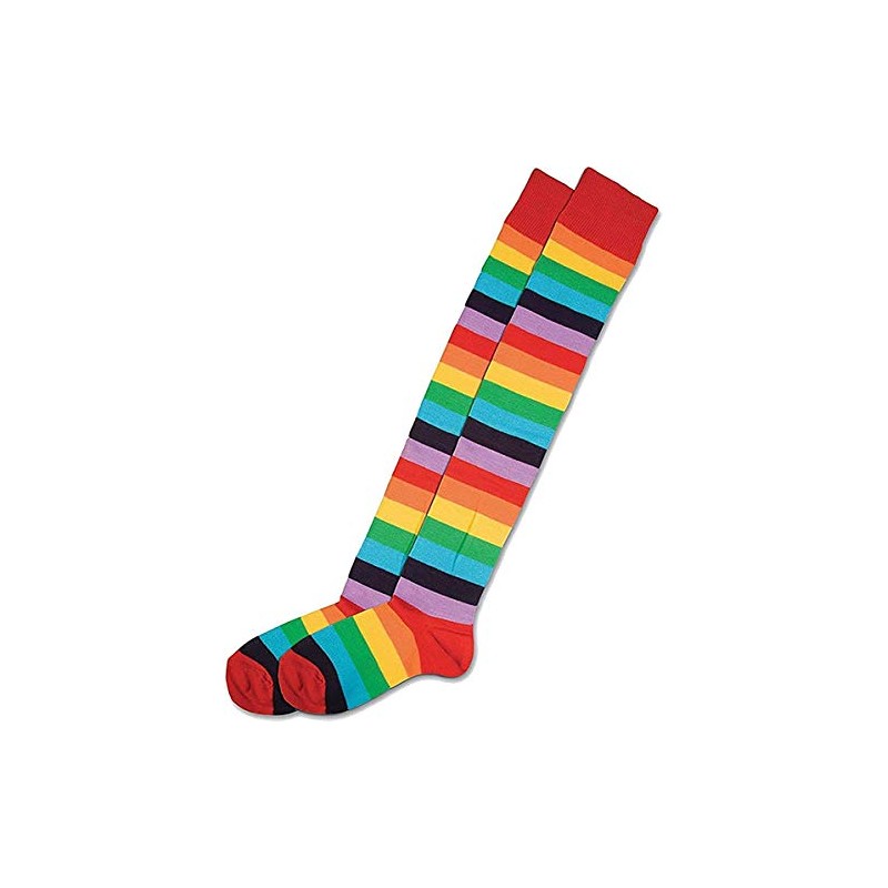 Unisex Adults Fancy Dress Accessory Rainbow Long Stripy Clown Xmas