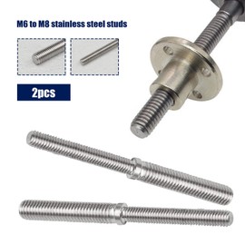 OTOTEC 2Pcs Double End Threaded Stud Screw Bolts M6 to M8 80mm 304 Stainless Steel Thread Adapter for Structural Columns Fasteners