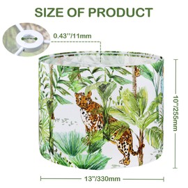 Lauusiusi Green Drum Lampshade Medium 13x13x10 In Cheetah Parrot Leaf Wildlife Printed Replacement Cotton Lamp Shade for Table Lamps & Bedside Lamps Spider Fitter Easy Assembly Required