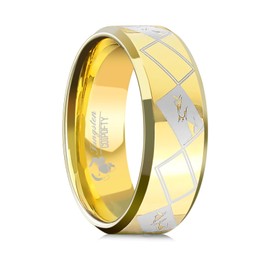 Coipdfty Mens Tungsten Wedding Bands Mens Rings Tungsten Polishing Treatment Comfortable Fit for Men Women Size 4-15 (Gold, 9)