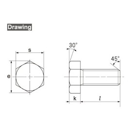Osato Uniqlo Hex Bolt, Full Thread, W5/8 x Length 1.3 inches (32 mm), Pack of 10 (36060)