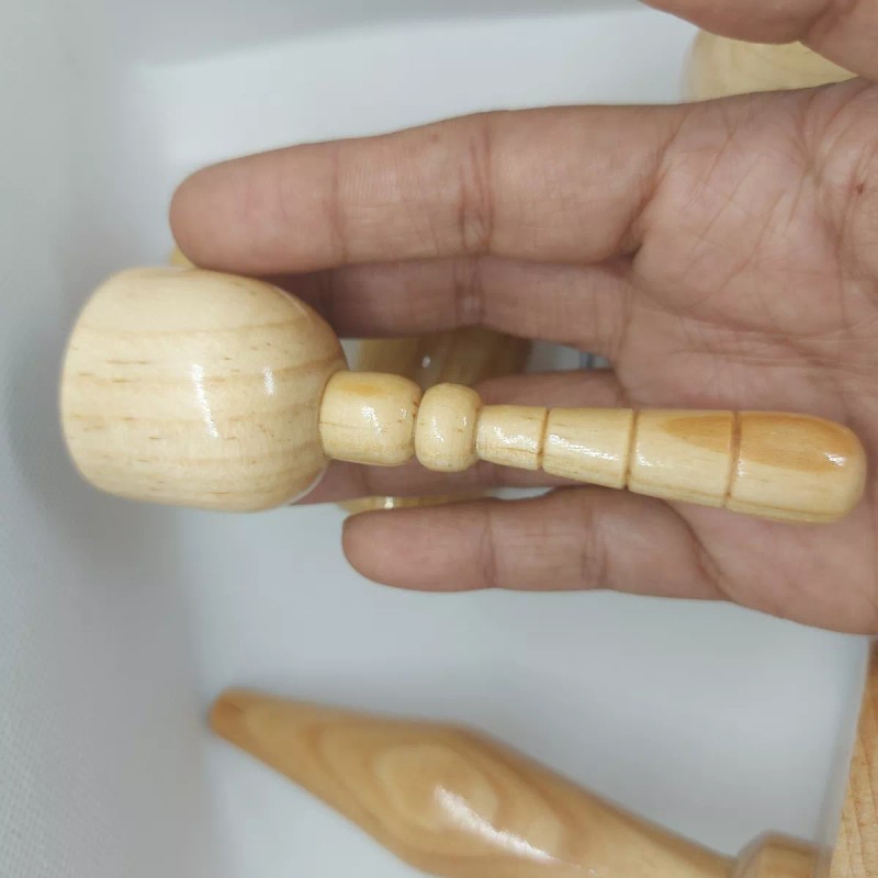 Singex Set 4 Piezas Maderoterapia Facial Cuello Abdomen Cintura